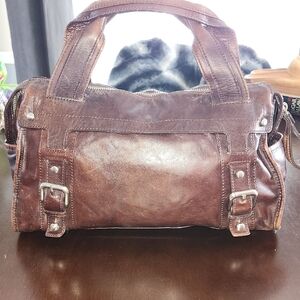 Kenneth Cole New York Dark Brown Leather Satchel